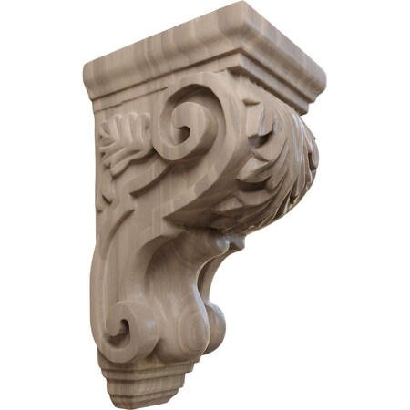 Ekena Millwork 3 1/2"W x 4"D x 7"H Small Traditional Acanthus Corbel, Walnut CORW03X04X07TAWA